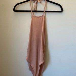 Pink Ribbed Bodysuit